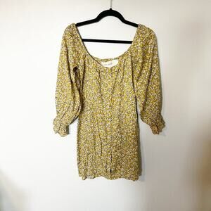 Jen’s pirate booty “White Ginger Mini Dress” ditsy gold women’s medium